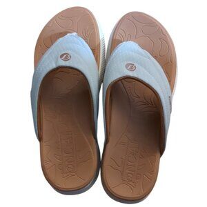 Womens Oncai Comfort Slide sandal, flip flop Sz 11 White Tan orthopedic recovery